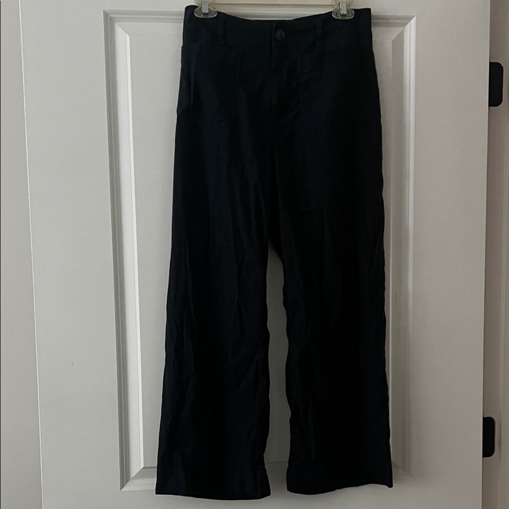 MAEVE THE COLETTE CROPPED LINEN WIDE-LEG PANTS
